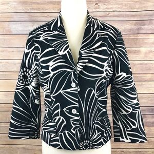 Abstract Floral Fully Lined Fitted Jacket